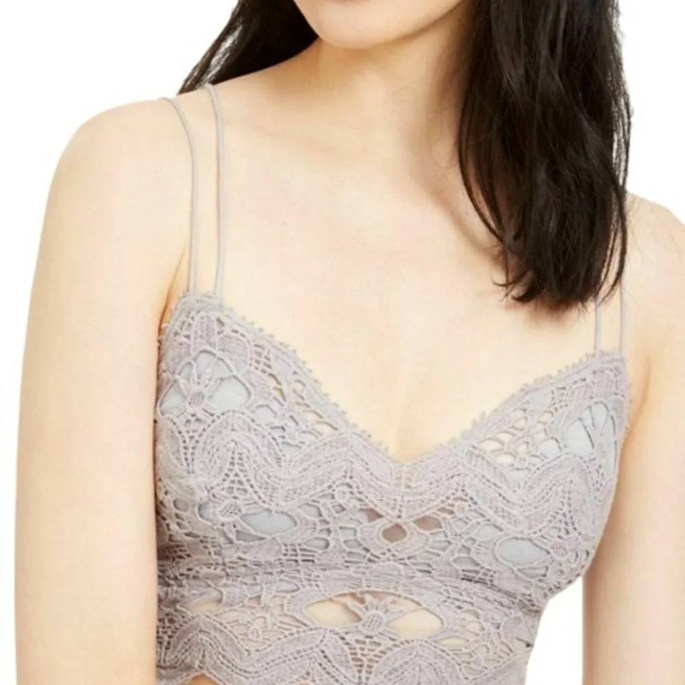 Free People FP One Ilektra Bralette Bra Top Embroidered Lace L